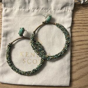 Kendra Scott African Turquoise Front Facing Hoop Earring